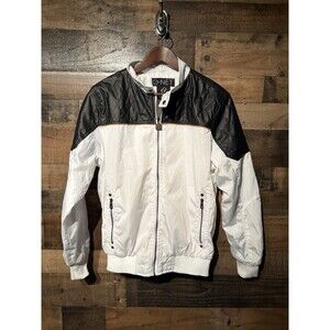 NEW Unique G-net White And Black Bomber Jacket - Y2K Ships Fast!!! Classic Retro
